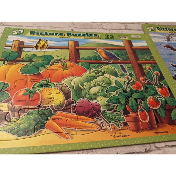 Two Kids Puzzles -Whales/Sea Life & Garden - Picture 3 of 6